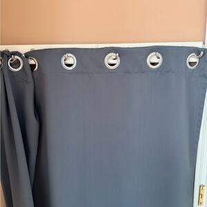 Gray Grommet Curtain Panel
